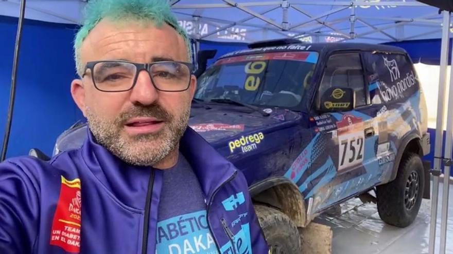 Daniel Albero en la etapa de descanso del Dakar 2023