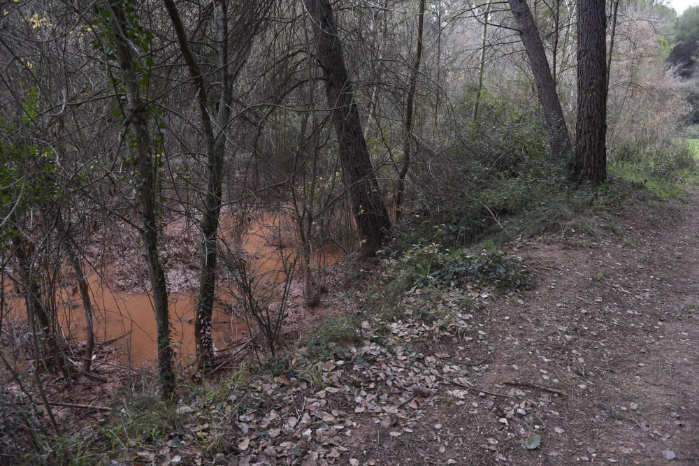 El principal camí del Suanya de Manresa, malmès pel temporal