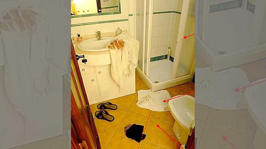 Imagen de las toallas ensangrentadas que encontró la Guardia Civil.
