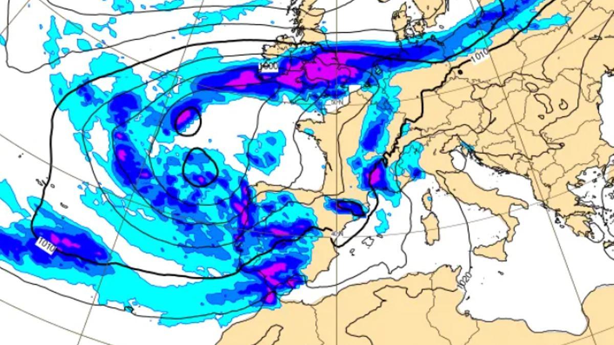 Mapa de lluvias para este viernes