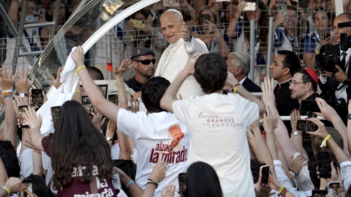 Madrid. 06.06.2026. El Papa León XIV en la Plaza de Lima