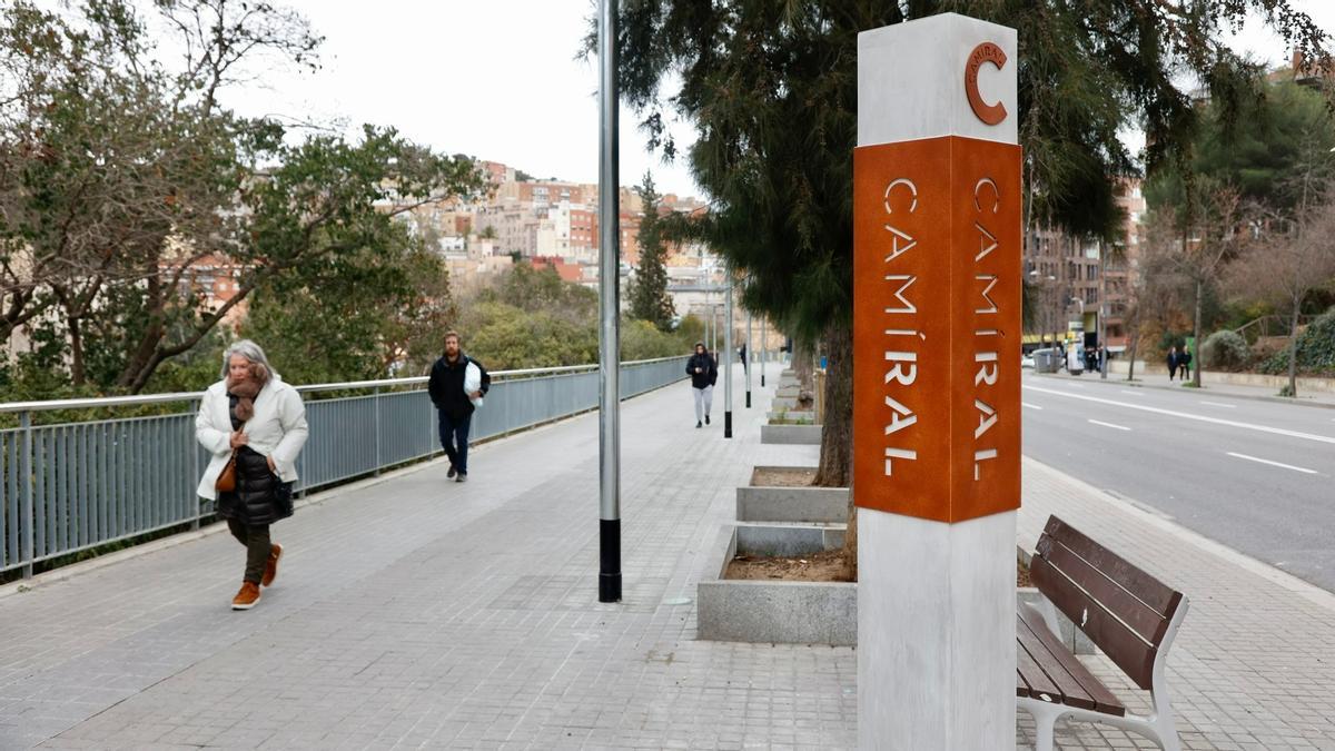 Señalización para recordar los antiguos 'caminos reales' que conectaban Gràcia con Sant Cugat