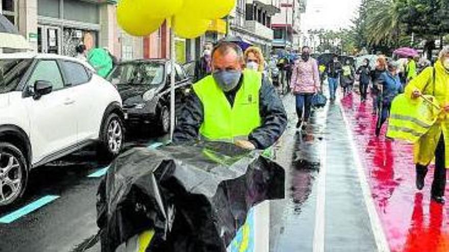 Manifestación de protesta de los interinos en la capital grancanaria.