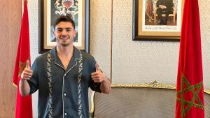 Brahim Díaz en su llegada a Marruecos