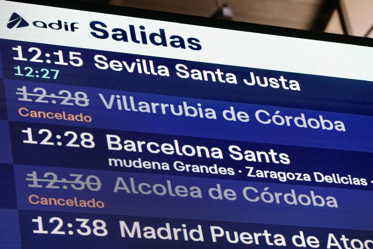 Trenes cancelados este lunes en Córdoba.