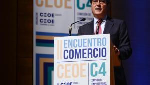 El presidente de CEOE, Antonio Garamendi, en el II Encuentro Comercio.