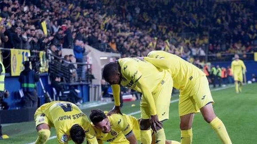 El Villarreal celebra uno de los goles logrados esta temporada.