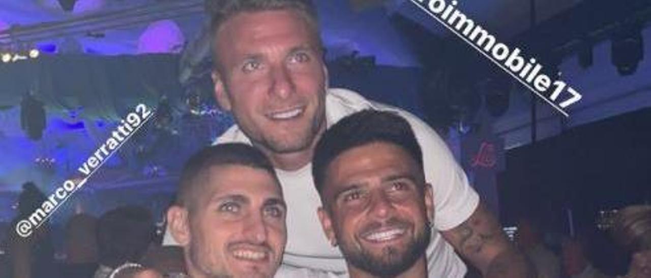 Los tres jugadores, en Ibiza