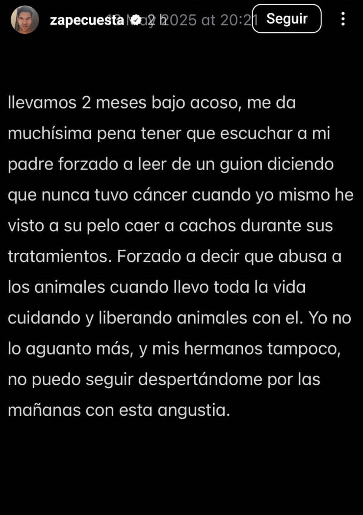 Storie de Zape Cuesta.