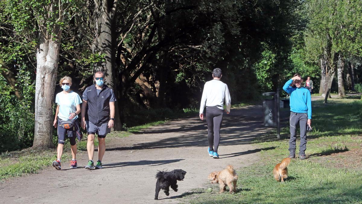 Personas y mascotas caminando por el paseo del Lagares, en una imagen de archivo.