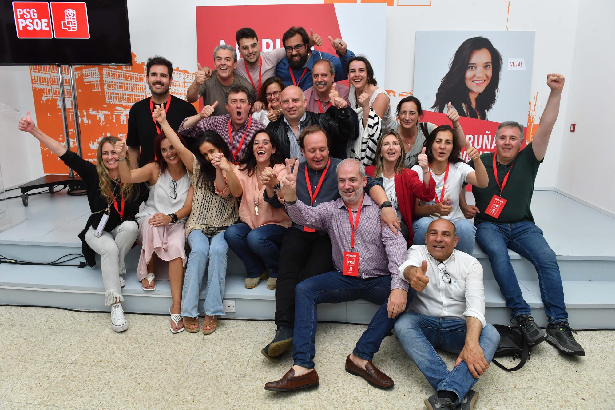 Celebración del PSOE de A Coruña tras las elecciones