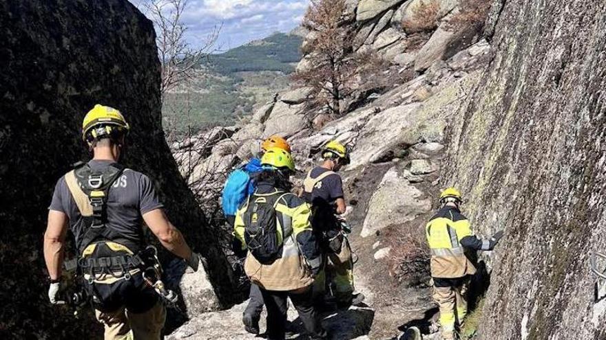 Rescate en altura. Se produjo en una zona de desplome elevado.