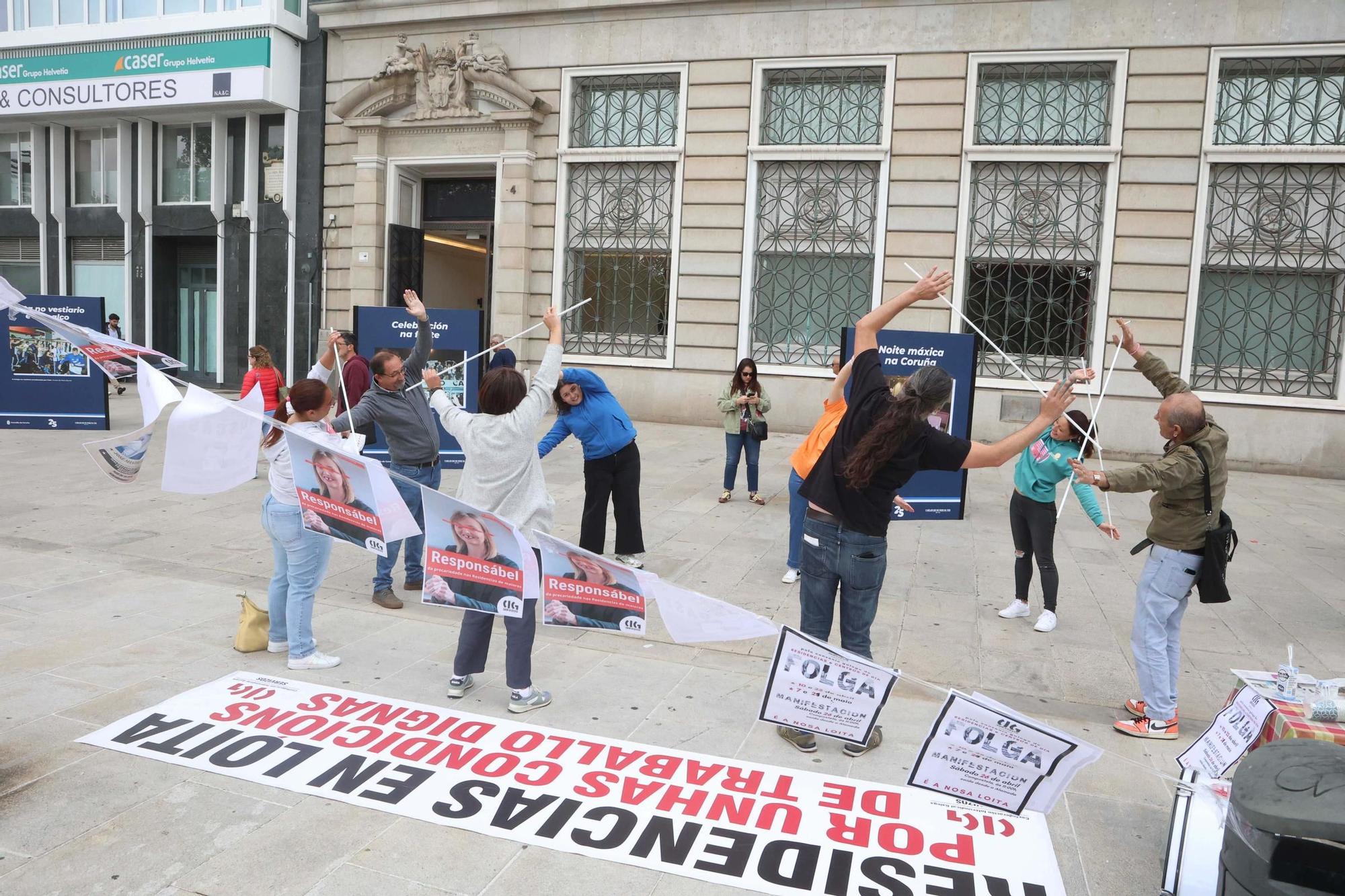 Gimnasia terapéutica reivindicativa en el Obelisco