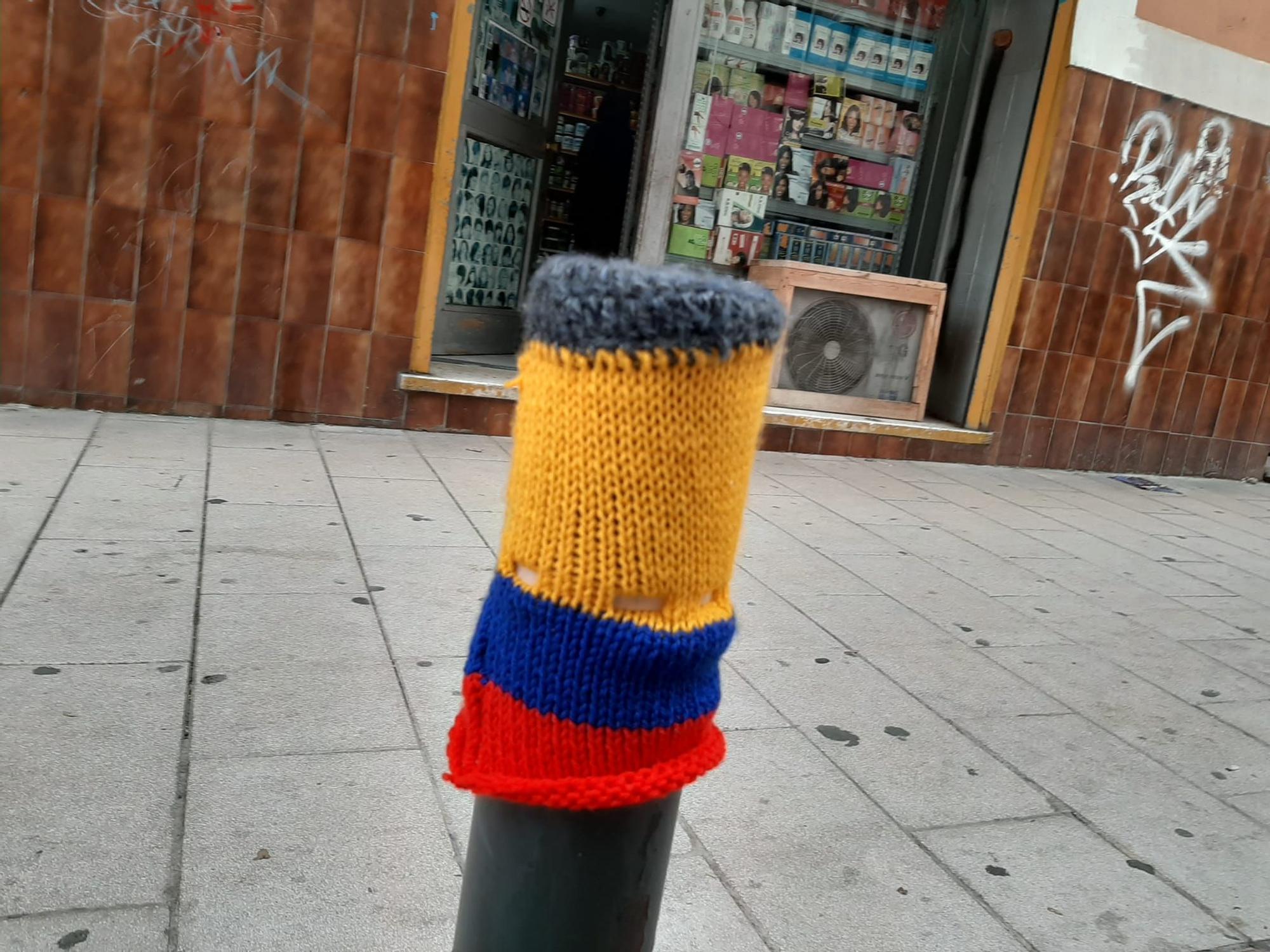 In einer Straße in Palma de Mallorca wurde die WM gestrickt