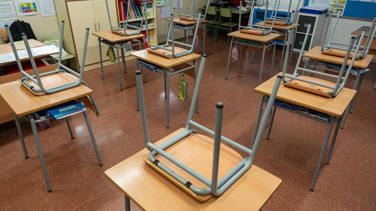 Aula de una escuela catalana, este curso.