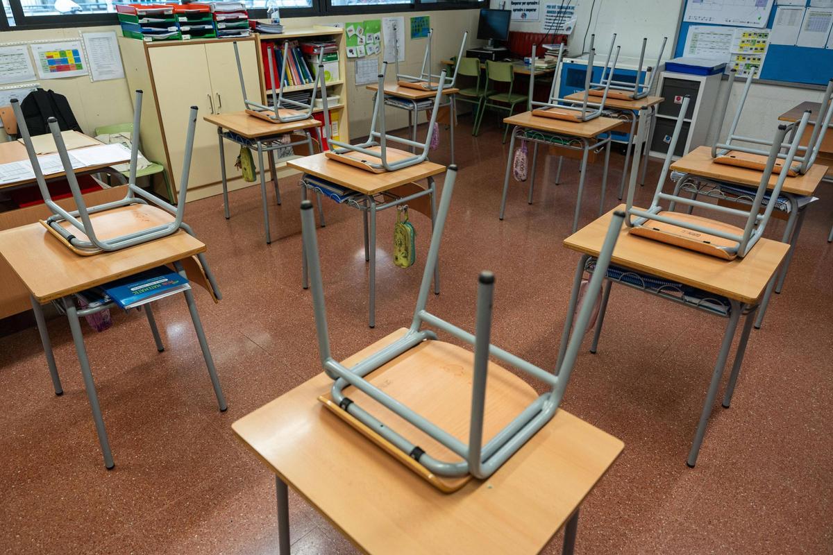 Aula de una escuela catalana, este curso. Aula de una escuela catalana, este curso.