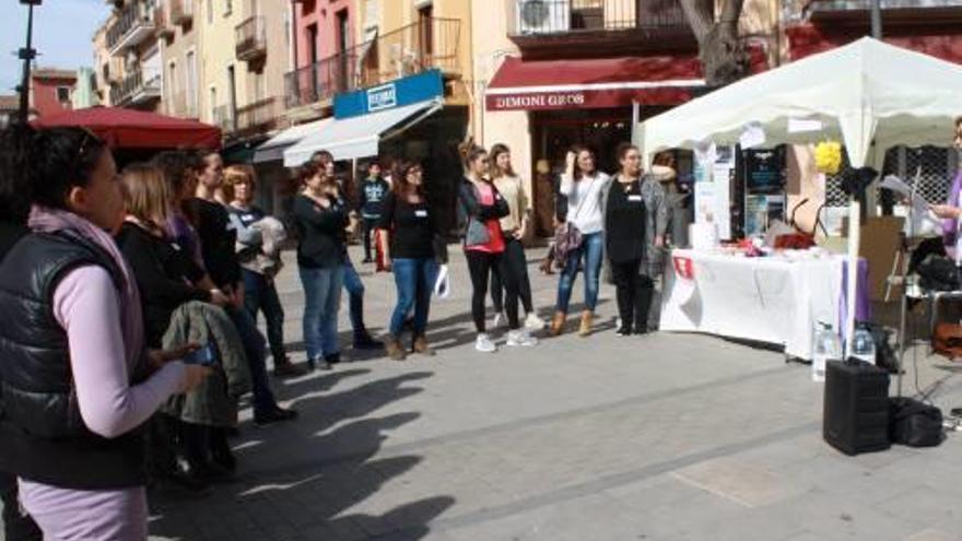 La lectura del manifest institucional, ahir al migdia.