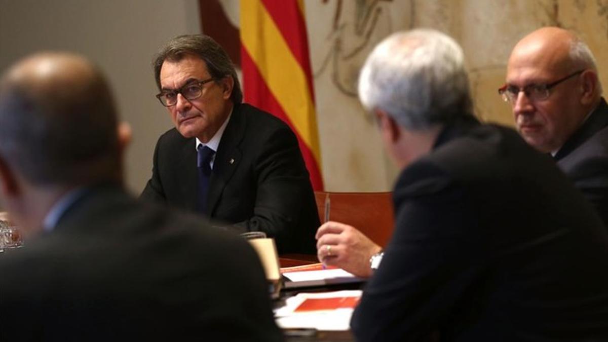 El 'president' Artur Mas, este martes, en la reunión del Consell Executiu.