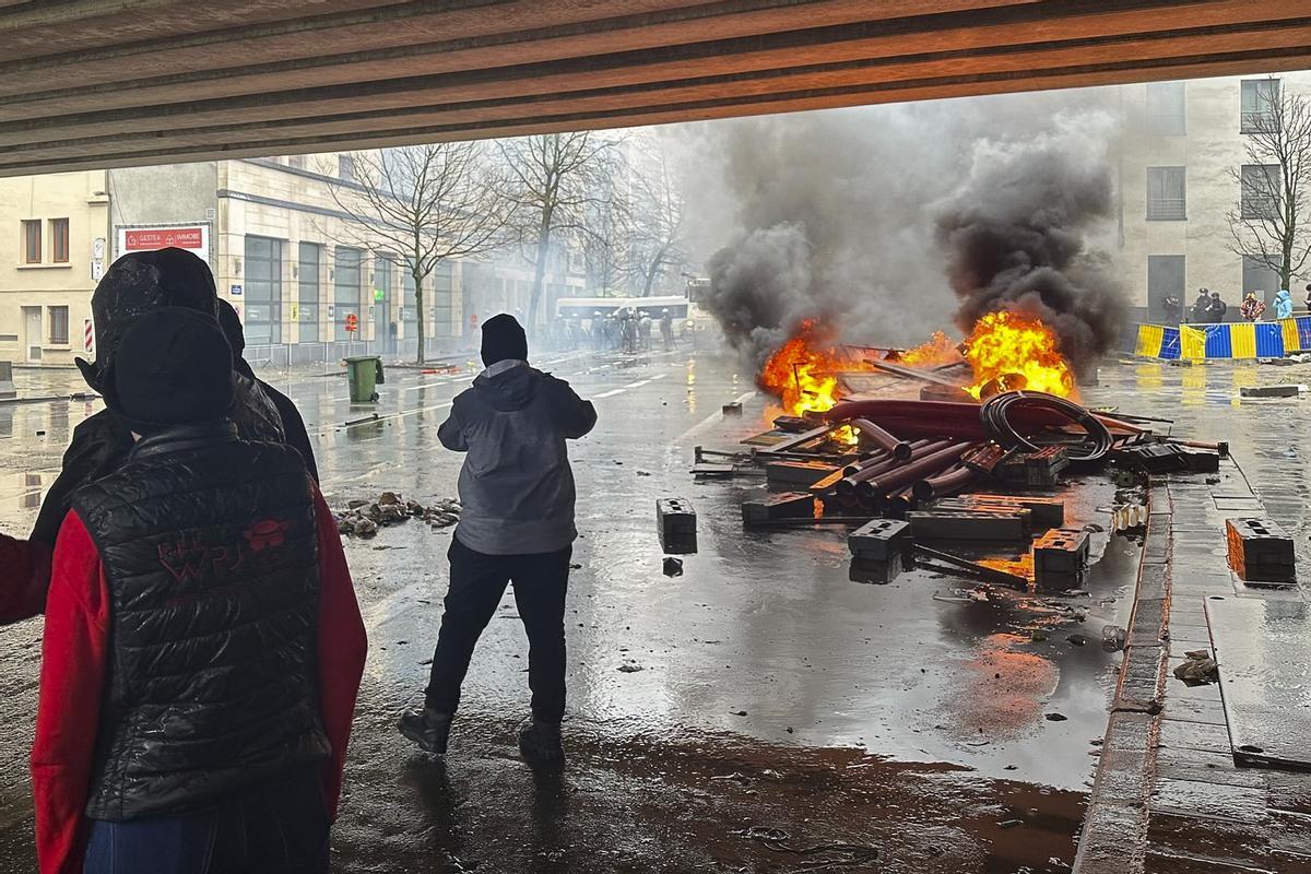 Protesta de los agricultores en Bruselas.