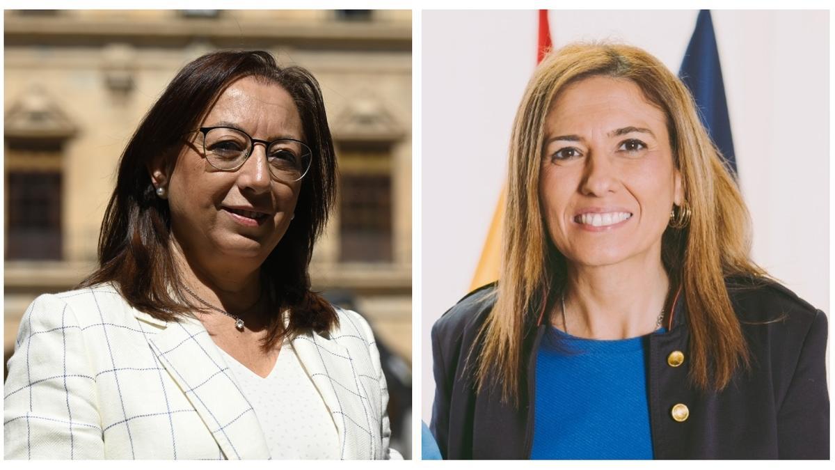 La presidenta de Vox Castellón, Llanos Massó (i) y la alcaldesa de Almassora, María Tormo (PP).