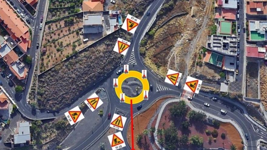 Obras en uno de los enlaces más transitados de las autopistas de Tenerife
