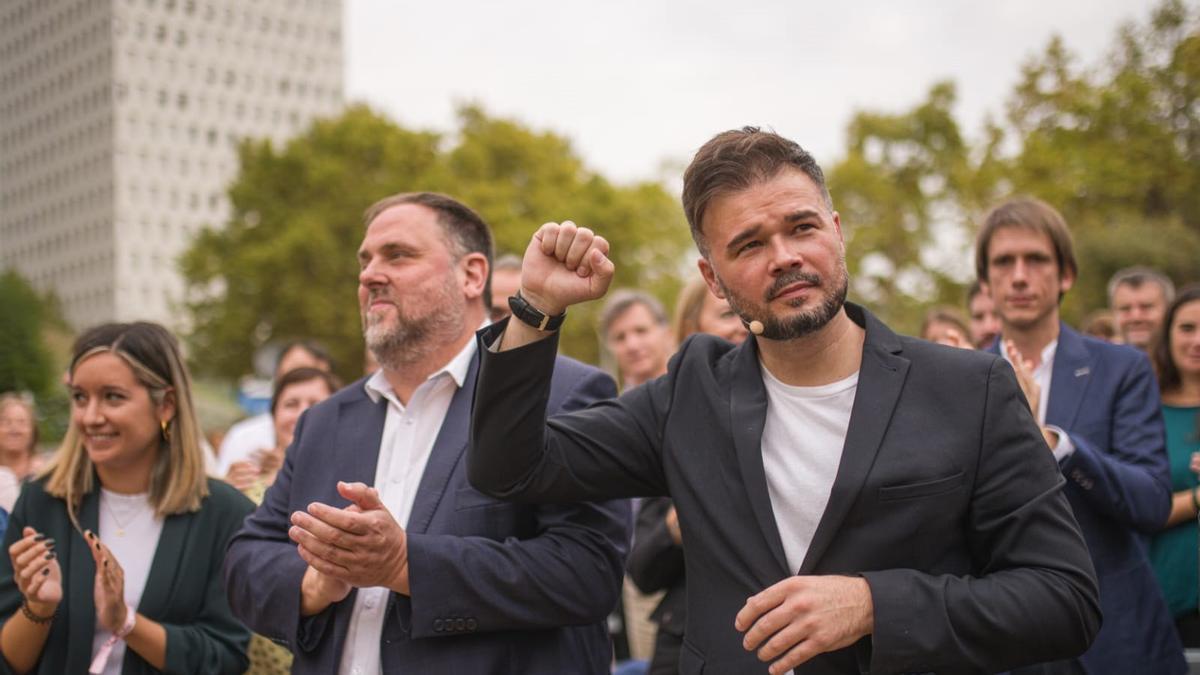 Oriol Junqueras junto a Gabriel Rufián.