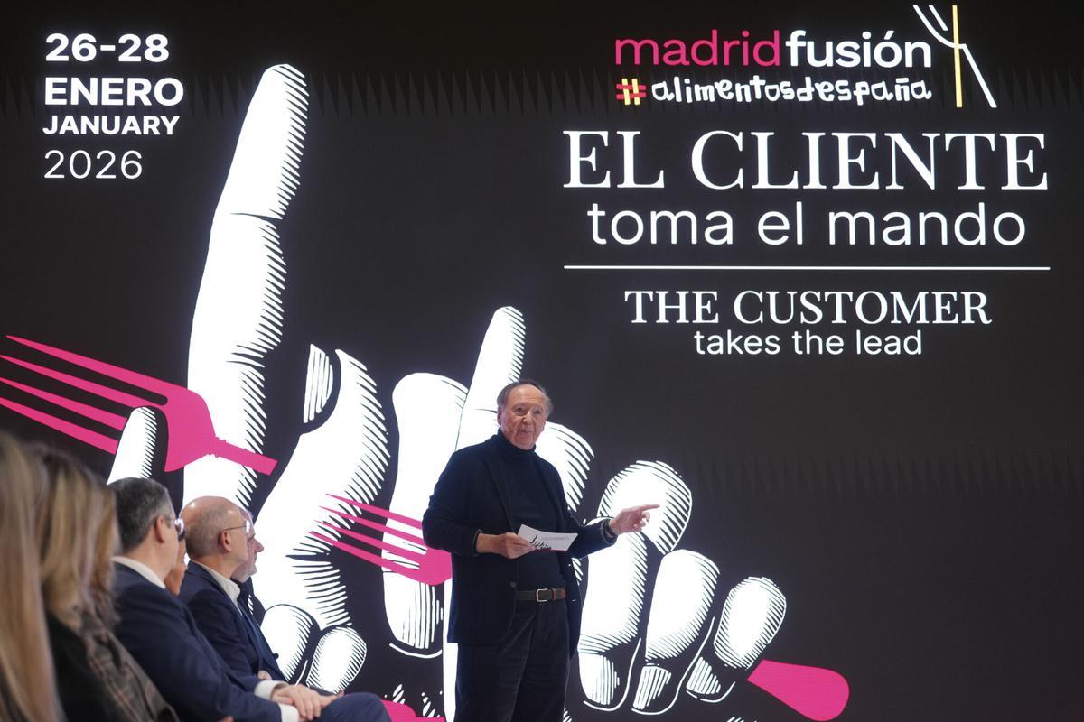 Jose Carlos Capel, presidente de Madrid Fusión, durante su intervención en la presentación de la 24ª edición.