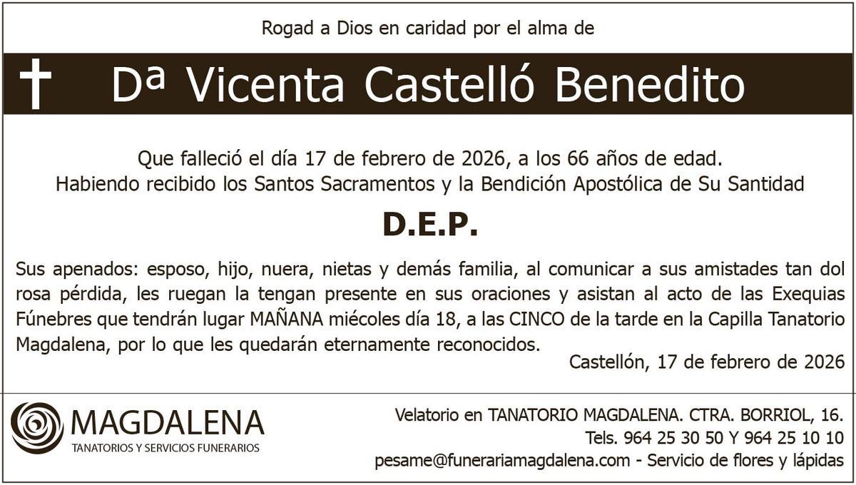 Dª Vicenta Castelló Benedito