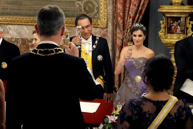 Letizia Ortiz, en la cena de gala con el presidente de Perú