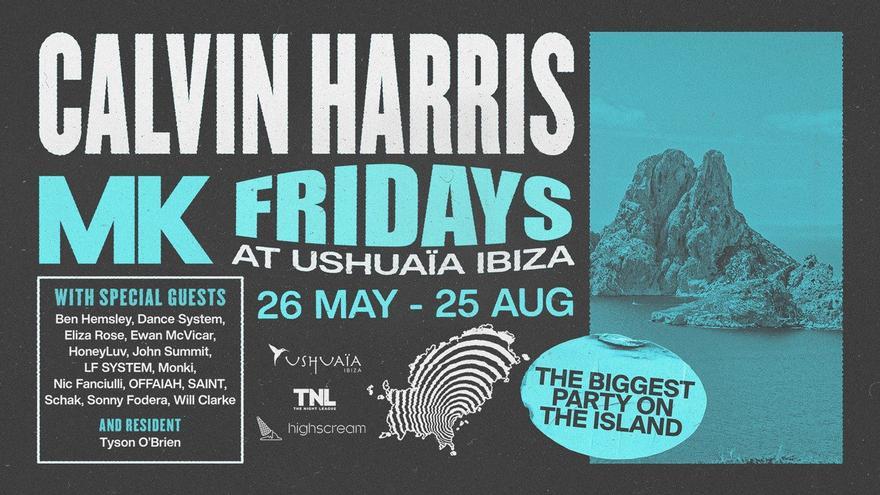 Cartel De La Fiesta De Calvin Harris Y Mk Este Verano En Ushuaïa