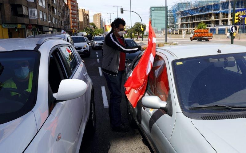 La caravana de Intersindical recorre Zaragoza el 1 de mayo