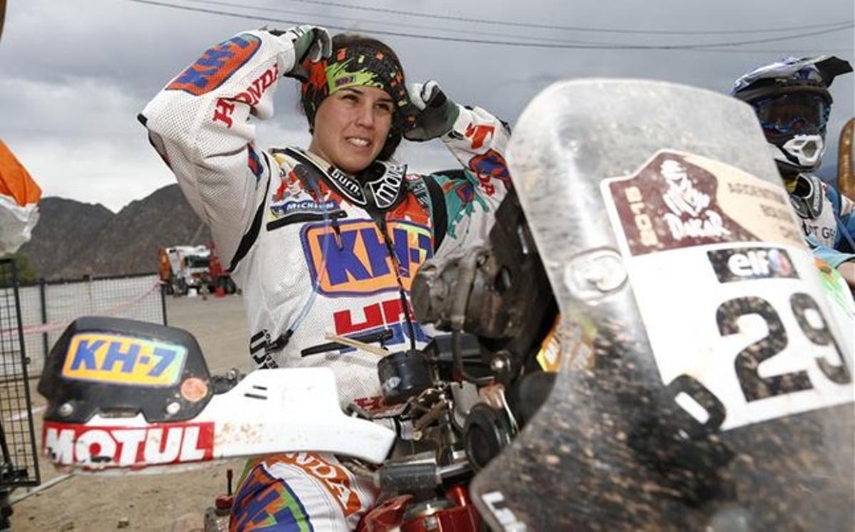 Laia Sanz, en la última edición del Dakar
