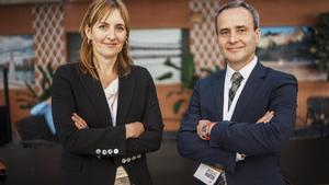 Eva Villaver y Nicolás Martín, directivos de la Agencia Espacial Española, en el congreso SSSIF2024 de Málaga.