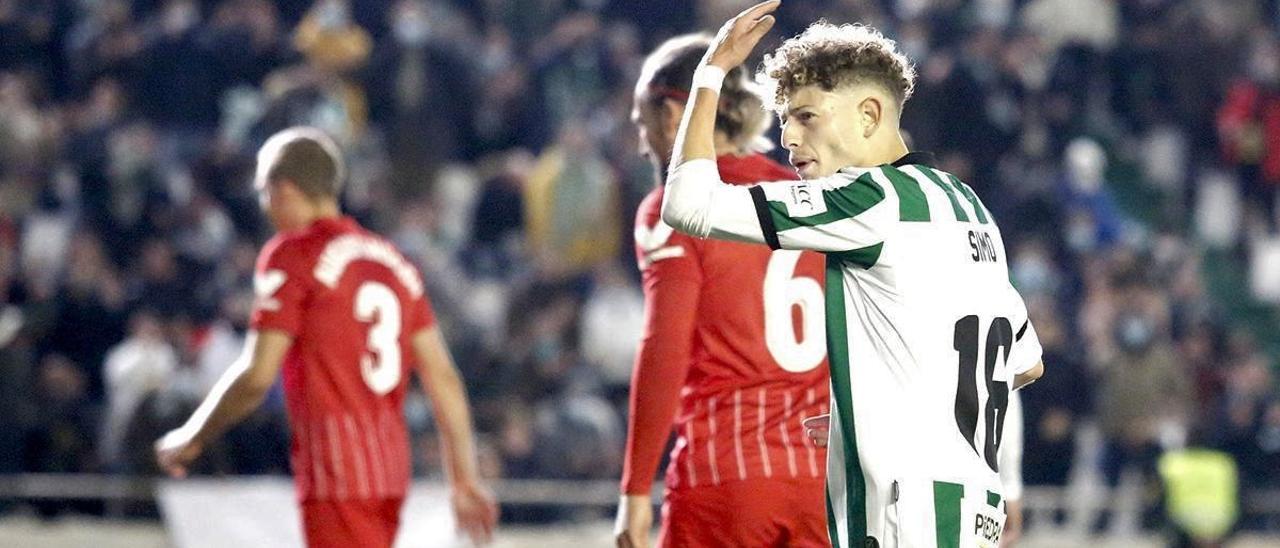 Simo, en el Córdoba CF-Sevilla FC de la Copa del Rey en la pasada temporada.