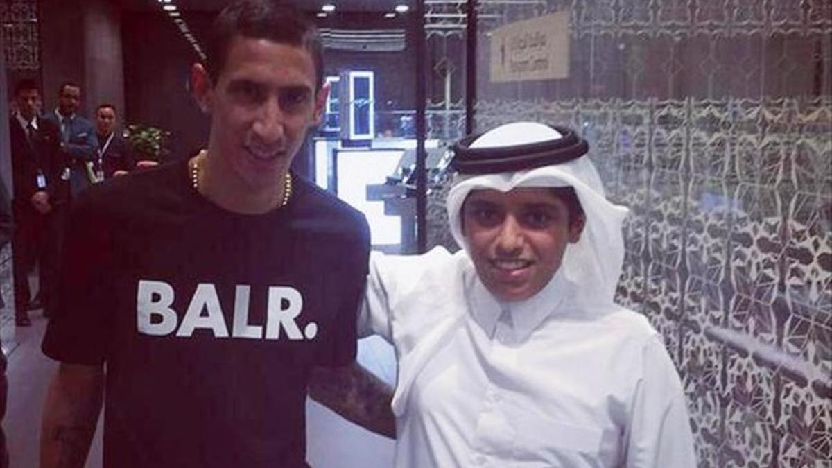 Di María en la llegada a Doha