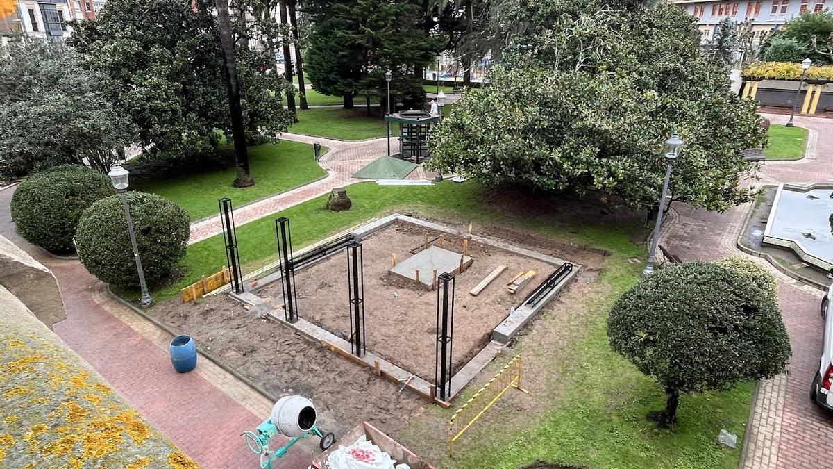 La obra en el parque La Ballina.