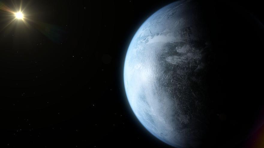 Recreación de un exoplaneta del tamaño de la Tierra en una zona de habitabilidad.