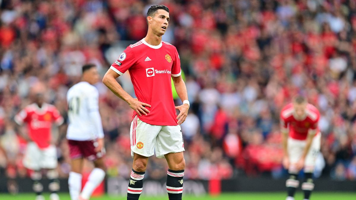 Cristiano Ronaldo en un partido con el Manchester United