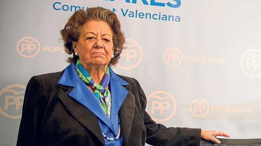 Rita Barberá, en su última comparecencia ante la prensa en la sede del PP de la Comunidad.