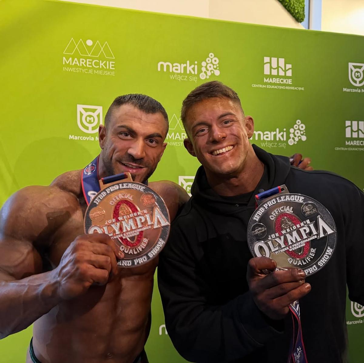 Pablo Llopis junto a Joan Pradells tras el 'show' en Polonia