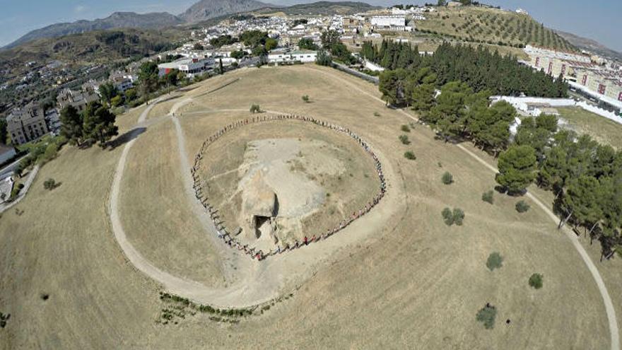 Imagen aérea de los Dólmenes de Antequera.