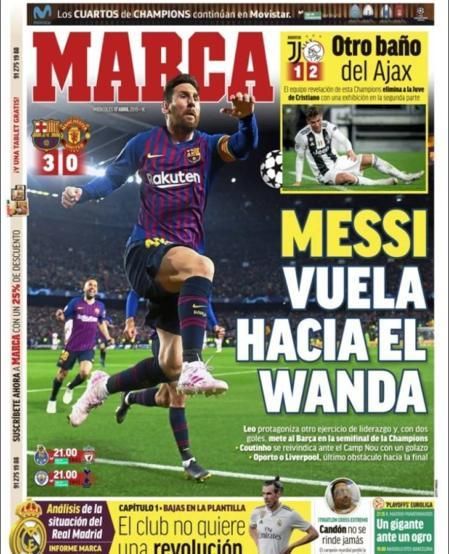 Portada MARCA miércoles 17 de abril de 2019