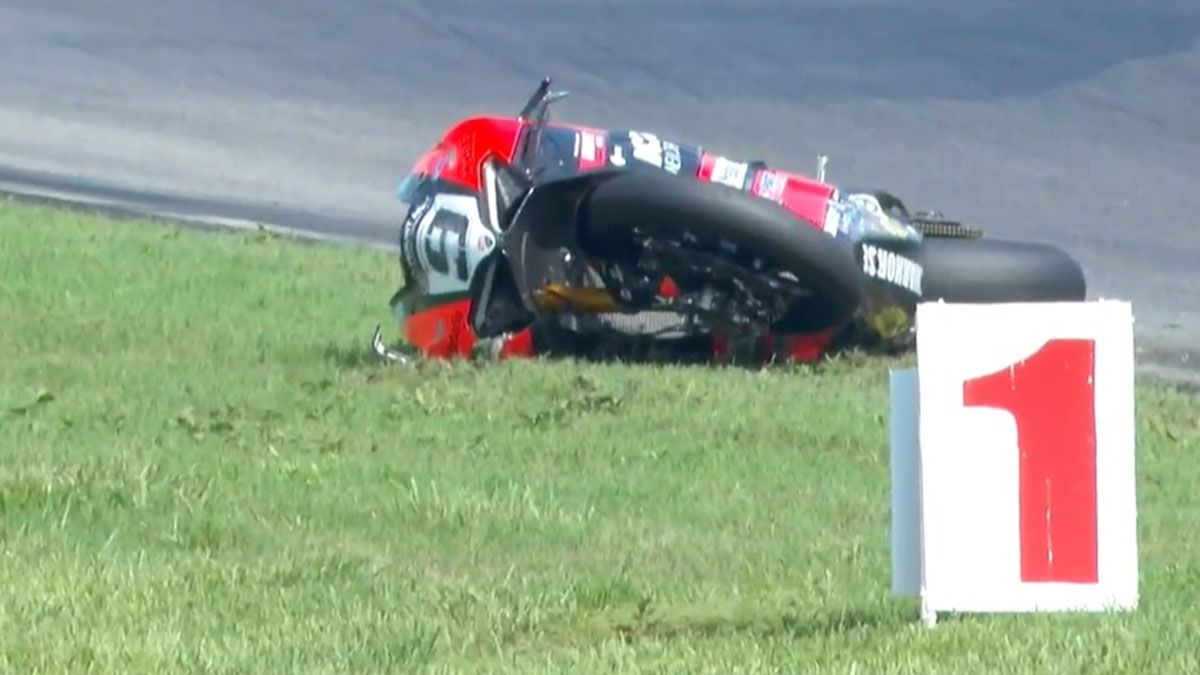 Así quedó la moto de Petrucci