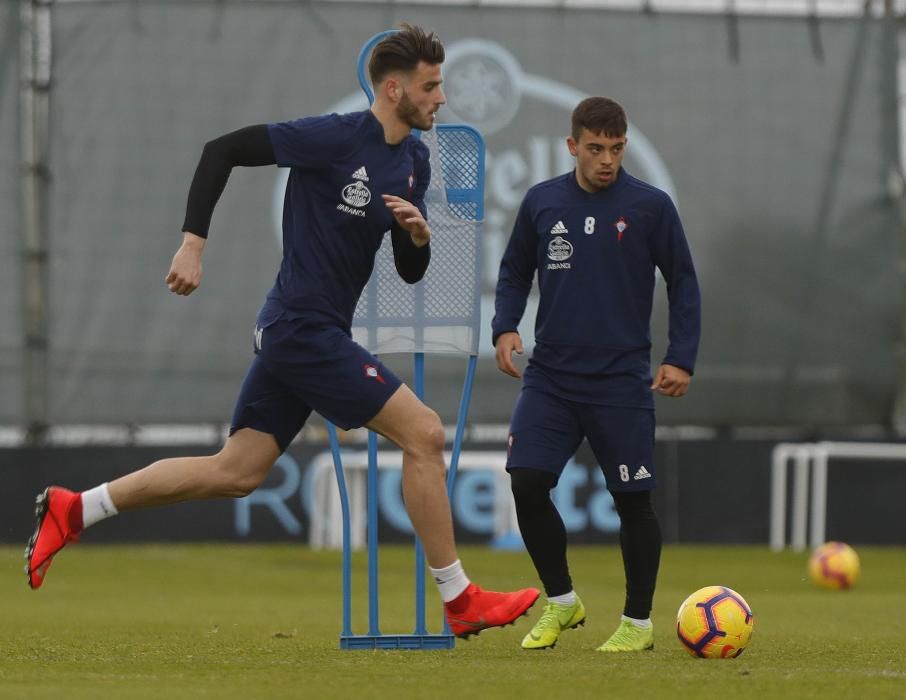 Primer entrenamiento de Hoedt en A Madroa