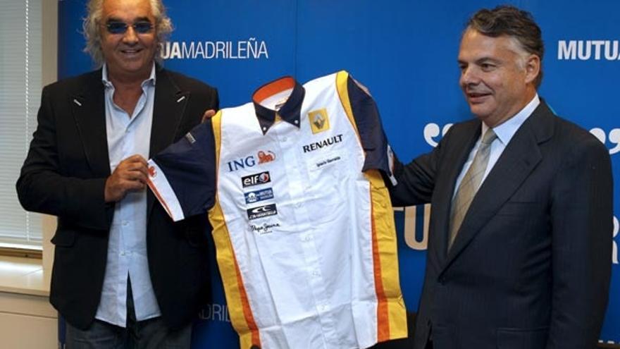 Briatore, con el presidente de la Mutua Madrileña, Ignacio Garralda.