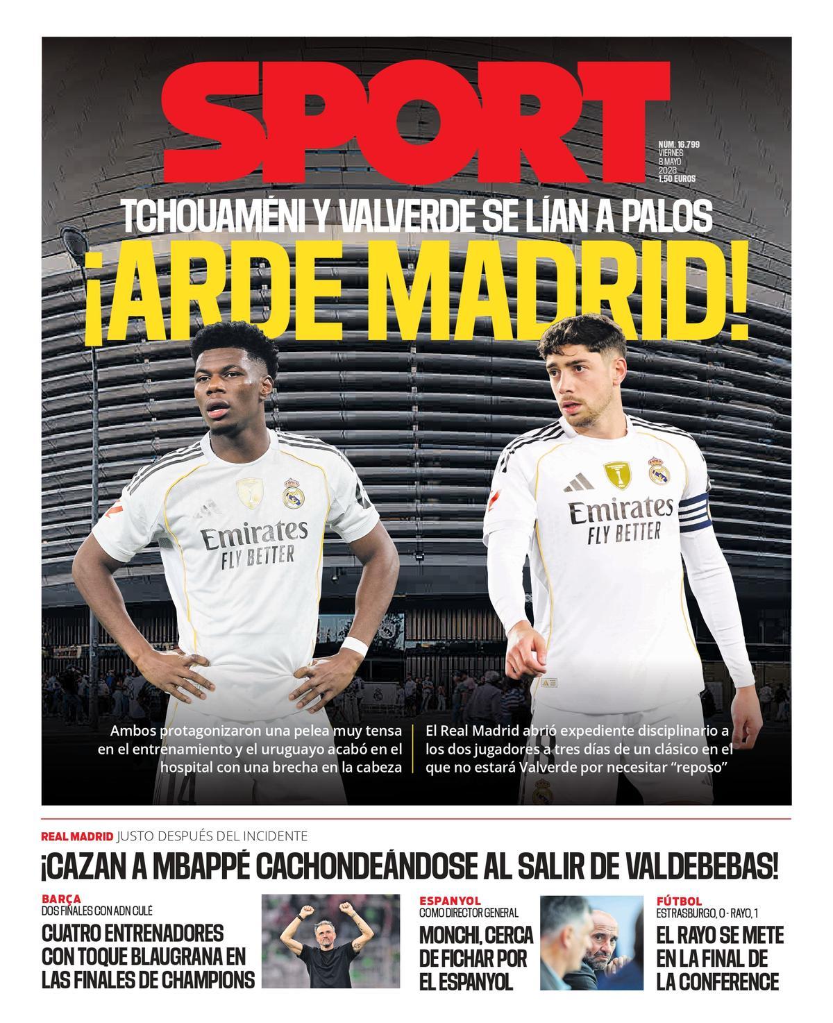 Esta es la portada de SPORT de hoy viernes, 8 de mayo de 2026