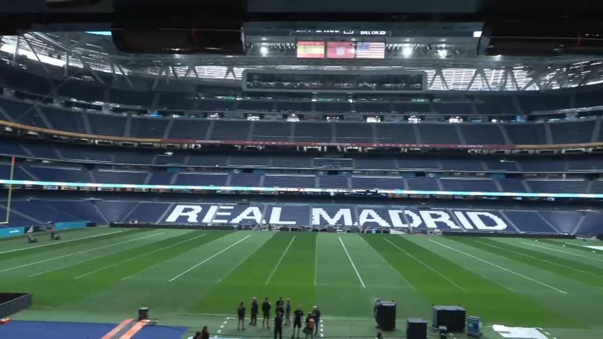 Preparativos del partido de la NFL en el Bernabéu