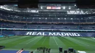 Preparativos del partido de la NFL en el Bernabéu