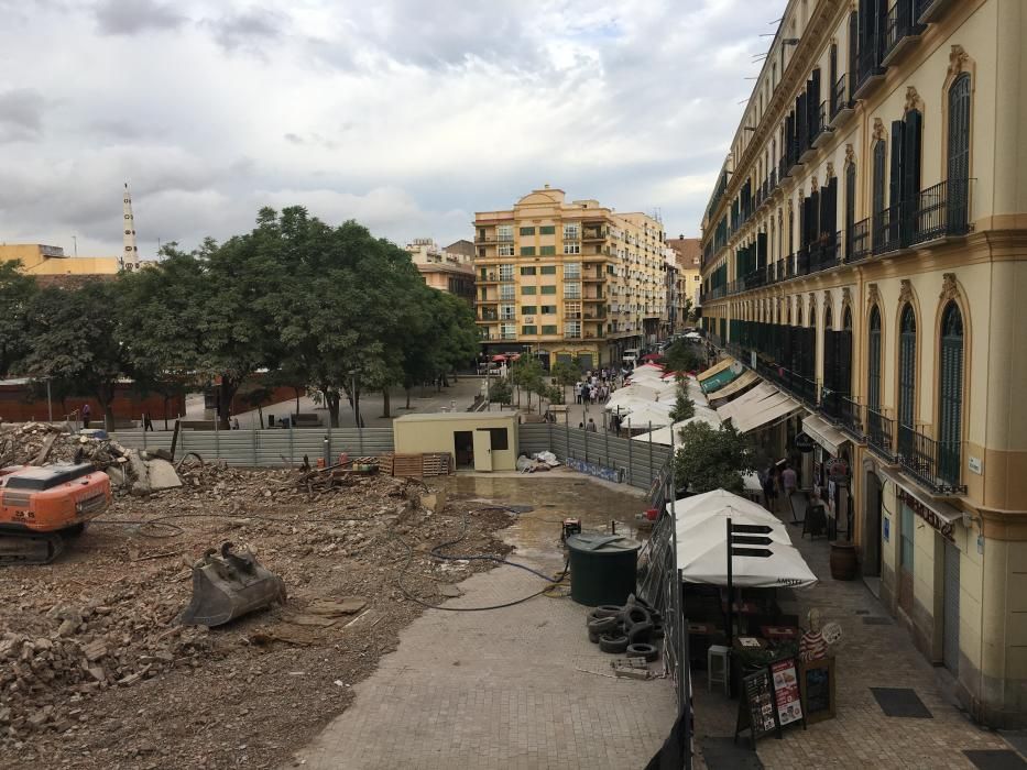 Así queda la plaza de la Merced sin el edificio del Astoria.