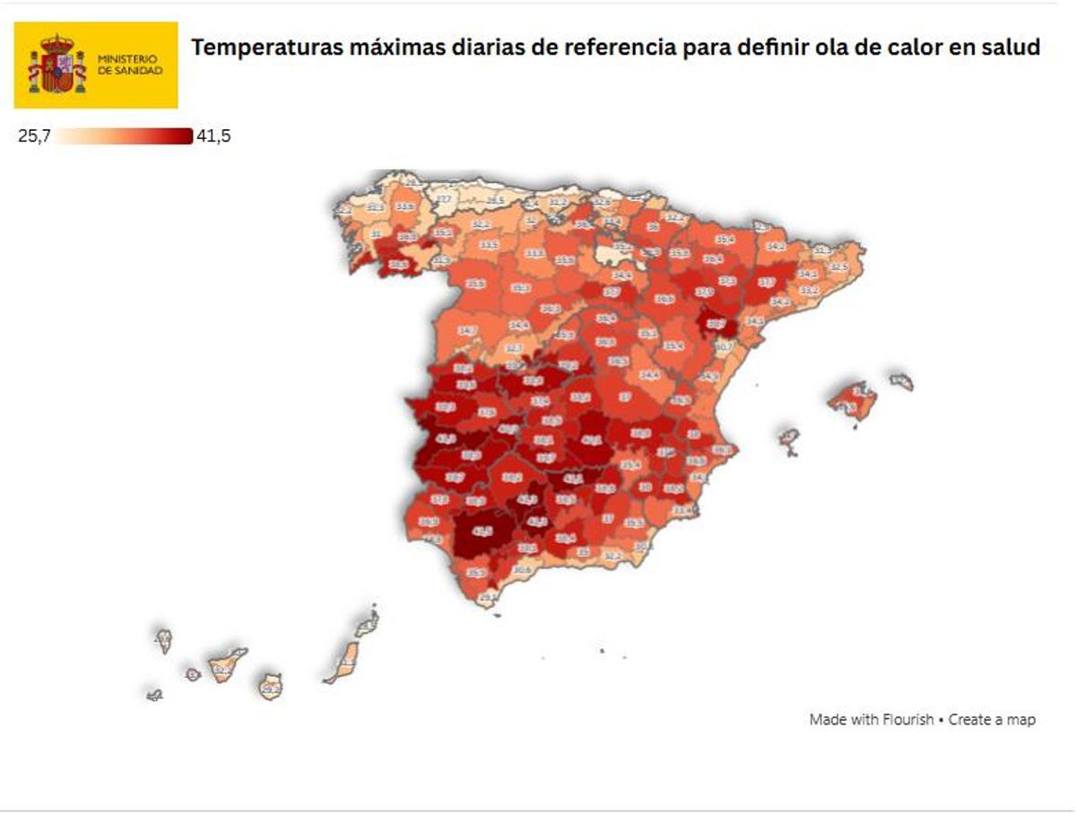 Mapa con los umbrales actualizados.